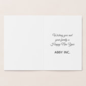 Carte Dorée Elégant Joyeux Nouvel An Entreprise Argent (Intérieur)