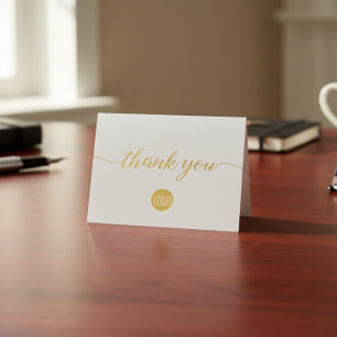 Carte Dorée Élégant logo Gold Business Merci Foil