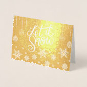 Carte Dorée Elégant Luxe Or Laisser Neige Noël (Devant)