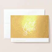 Carte Dorée Elégant Luxe Or Laisser Neige Noël (Derrière avec enveloppe)