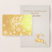 Carte Dorée Elégant Luxe Or Laisser Neige Noël (Affichage)