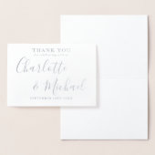 Carte Dorée Élégant Mariage de signature Merci (Affichage)