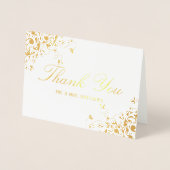 Carte Dorée Elégant Mariage photo Merci (Devant)