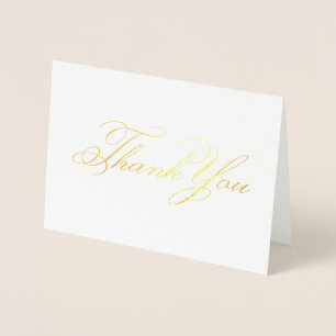 Carte Dorée Élégant Merci classique de calligraphie