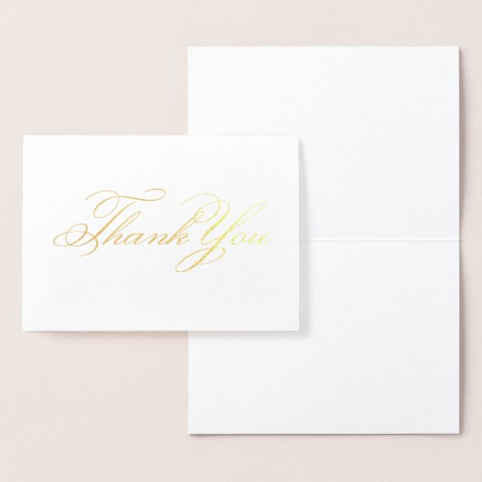 Carte Dorée Élégant Merci classique de calligraphie (Affichage)