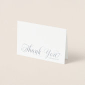 Carte Dorée Élégant Merci d'argent Mariage Calligraphie PHOTO (Devant)