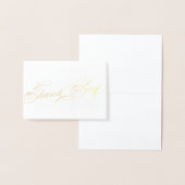 Carte Dorée Élégant Merci de calligraphie (Affichage)