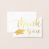 Carte Dorée Élégant Merci de diplôme Photo Script (Devant avec enveloppe)
