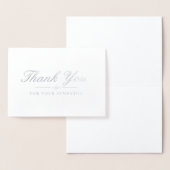 Carte Dorée Elégant Merci de Sympathie Argent et Gris (Affichage)