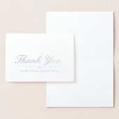 Carte Dorée Elégant Merci de Sympathie de croix d'argent (Affichage)