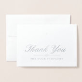 Carte Dorée Elégant Merci de Sympathie de croix d'argent (Devant avec enveloppe)