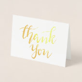 Carte Dorée Élégant Merci manuscrit Mariage de script (Devant)