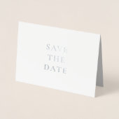 Carte Dorée Élégant Monogramme Argent et Blanc Save the Date (Devant)