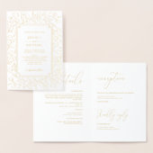 Carte Dorée Élégant Monogramme Blanc Or classique Floral Maria (Affichage)