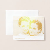 Carte Dorée Élégant Noël Joy Wreath Photo de vacances (Derrière avec enveloppe)