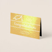 Carte Dorée Élégant Nom du diplômé Félicitations Or (Devant)