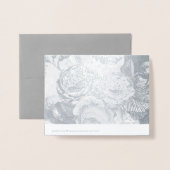 Carte Dorée Élégant or ou argent Rose Floral Monogramme (Derrière avec enveloppe)