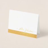 Carte Dorée Élégant Pile personnalisé plié (Devant)