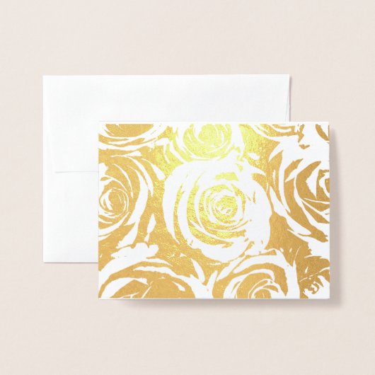 Carte Dorée Élégant Rose Or (Devant avec enveloppe)