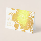 Carte Dorée Élégant Rose or Glamor Floral Mariage (Devant)