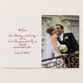 Carte Dorée Élégant Rose or Mariage Merci réel (Intérieur)