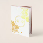 Carte Dorée Élégant Rose or Monogramme Mariage Real (Devant)