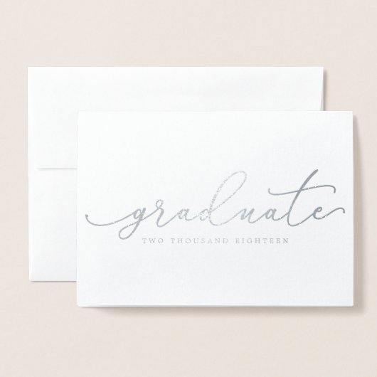 Carte Dorée Élégant script de fin d'études manuscrites (Real F (Devant avec enveloppe)