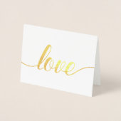 Carte Dorée Élégant Script Photo Saint Valentin (Devant)