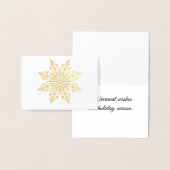 Carte Dorée Élégant Snowflake hiver Salutation or (Affichage)