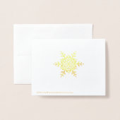 Carte Dorée Élégant Snowflakes Simple moderne Merci Or (Derrière avec enveloppe)