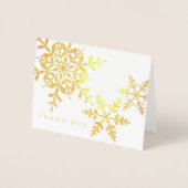 Carte Dorée Élégant Snowflakes Simple moderne Merci Or (Devant)