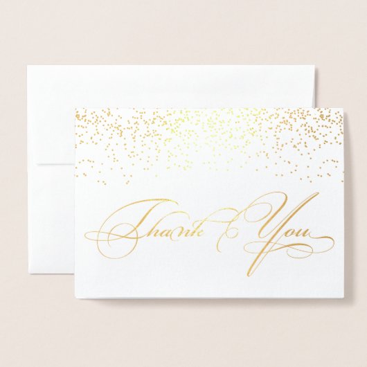 Carte Dorée Élégant stylé Calligraphie Script Merci (Devant avec enveloppe)