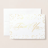 Carte Dorée Élégant stylé Calligraphie Script Merci (Devant avec enveloppe)