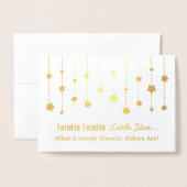 Carte Dorée Elégant Twinkle Twinkle Little Star Gold Foil (Devant avec enveloppe)