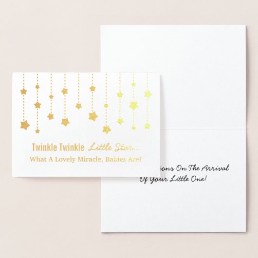 Carte Dorée Elégant Twinkle Twinkle Little Star Gold Foil (Affichage)
