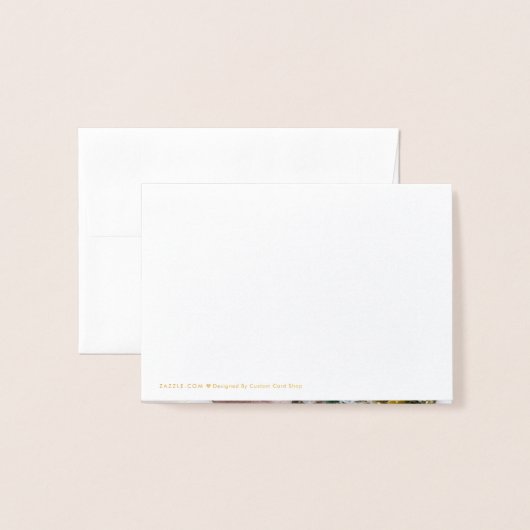 Carte Dorée Élégant Véritable Huile de Cerf Neige Joyeux Noël (Derrière avec enveloppe)