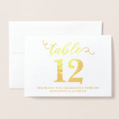 Carte Dorée Élégant Véritable Mariage d'huile d'or Numéros Gra (Devant avec enveloppe)