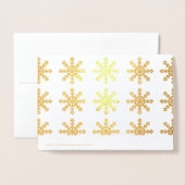 Carte Dorée élégant vrai feuille d'or laissez-le neiger Noël (Derrière avec enveloppe)