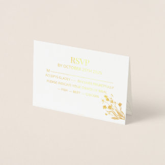 Carte Dorée Elegant Wildflower Wedding RSVP Card