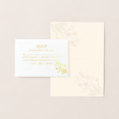 Carte Dorée Elegant Wildflower Wedding RSVP Card (Affichage)