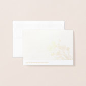 Carte Dorée Elegant Wildflower Wedding RSVP Card (Derrière avec enveloppe)