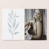 Carte Dorée Elégante aquarelle Bleu clair Photo Graduation (Intérieur)