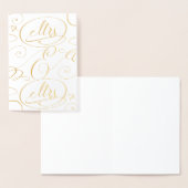 Carte Dorée Élégante calligraphie Mme et Mme Lesbian Mariage (Affichage)