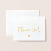 Carte Dorée Élégante Fleur Merci photo Or (Devant avec enveloppe)