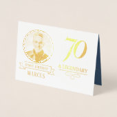 Carte Dorée Elégante Marine & Gold 70e & Légendaire Anniversai (Devant)