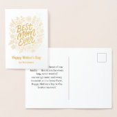 Carte Dorée Élégante Meilleure Maman Jamais | Fête des mères f (Affichage)