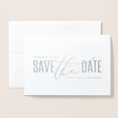 Carte Dorée Elégante photo moderne enregistrer la date (Devant avec enveloppe)