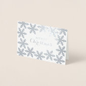 Carte Dorée Élégants Snowflakes Joyeux Noël (Devant)