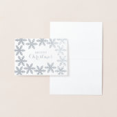Carte Dorée Élégants Snowflakes Joyeux Noël (Affichage)
