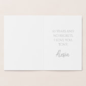 Carte Dorée Eléphants Coeur argent chic 10e anniversaire (Intérieur)